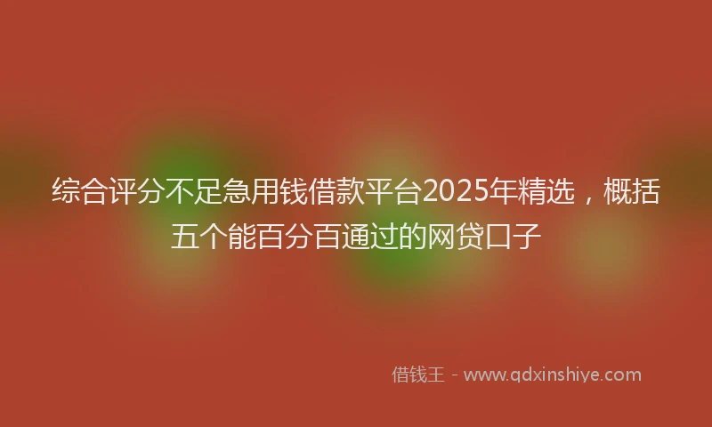 综合评分不足急用钱借款平台2025年精选，概括五个能百分百通过的网贷口子