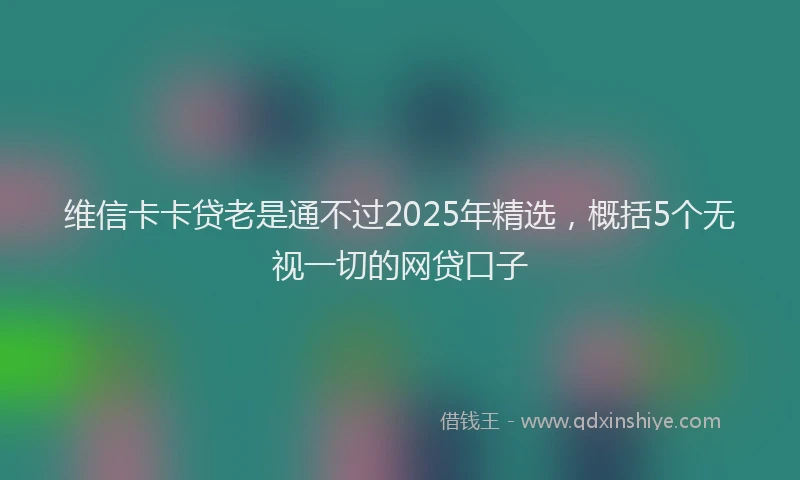 维信卡卡贷老是通不过2025年精选，概括5个无视一切的网贷口子