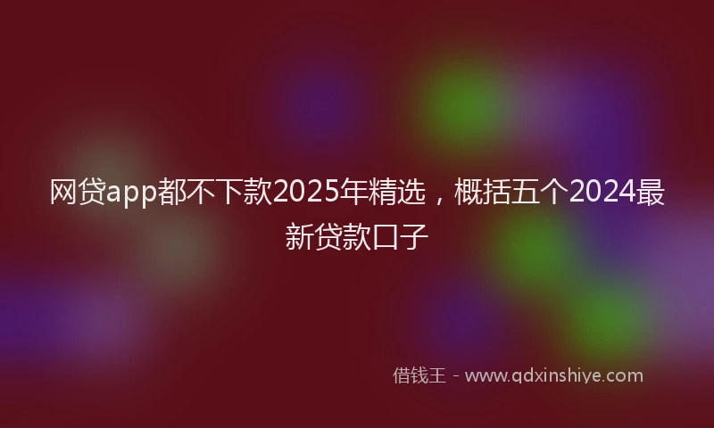 网贷app都不下款2025年精选，概括五个2024最新贷款口子