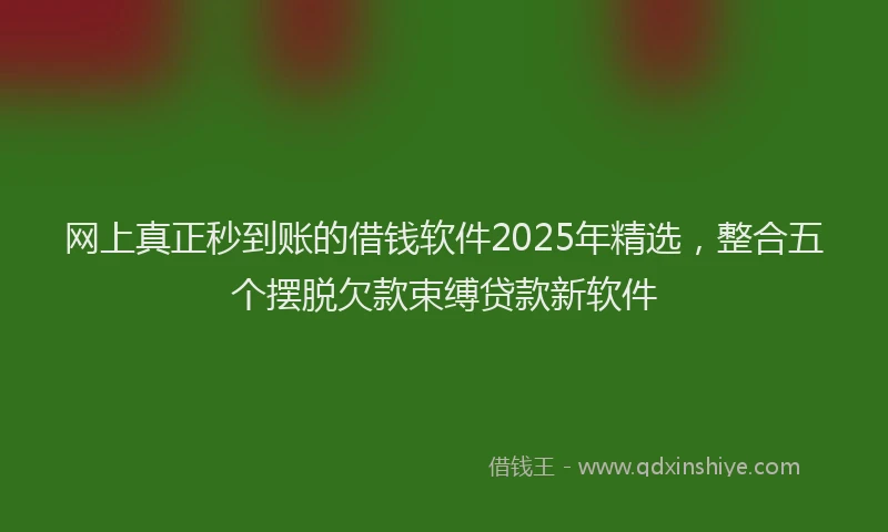 网上真正秒到账的借钱软件2025年精选，整合五个摆脱欠款束缚贷款新软件