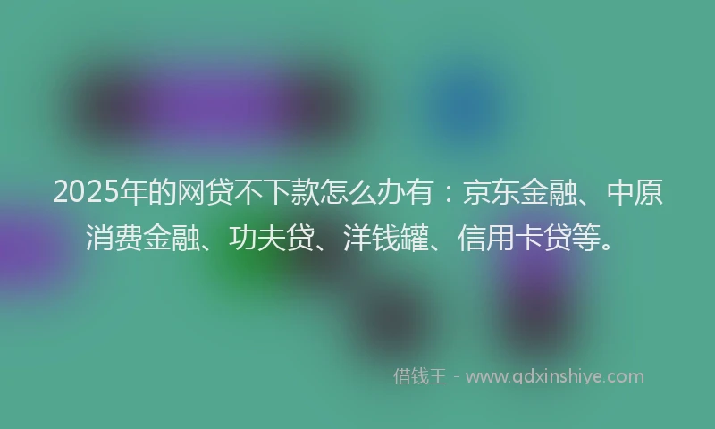 2025年的网贷不下款怎么办有：京东金融、中原消费金融、功夫贷、洋钱罐、信用卡贷等。