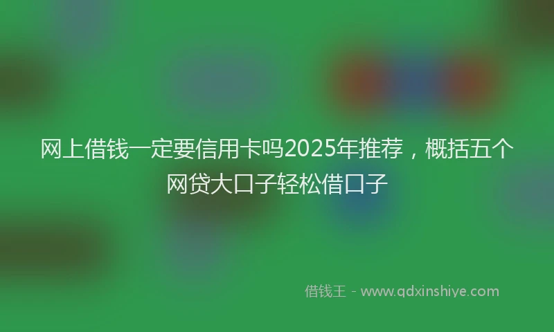 网上借钱一定要信用卡吗2025年推荐，概括五个网贷大口子轻松借口子