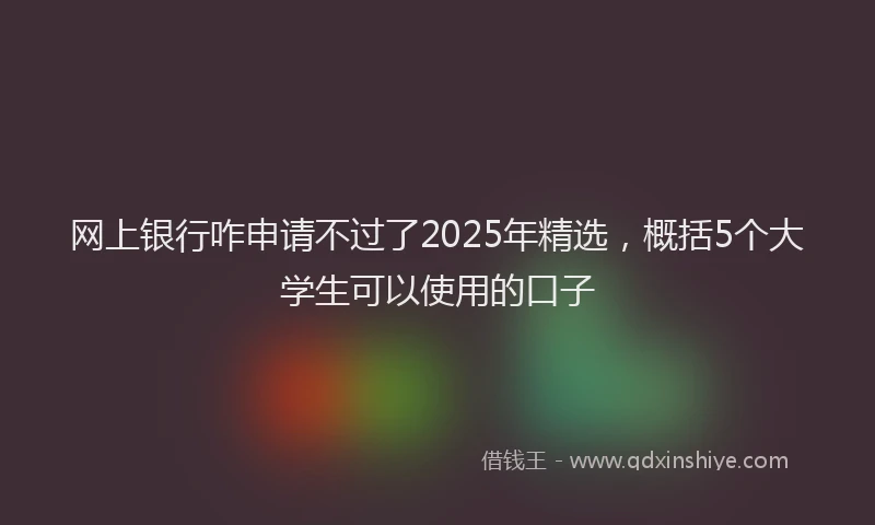 网上银行咋申请不过了2025年精选，概括5个大学生可以使用的口子