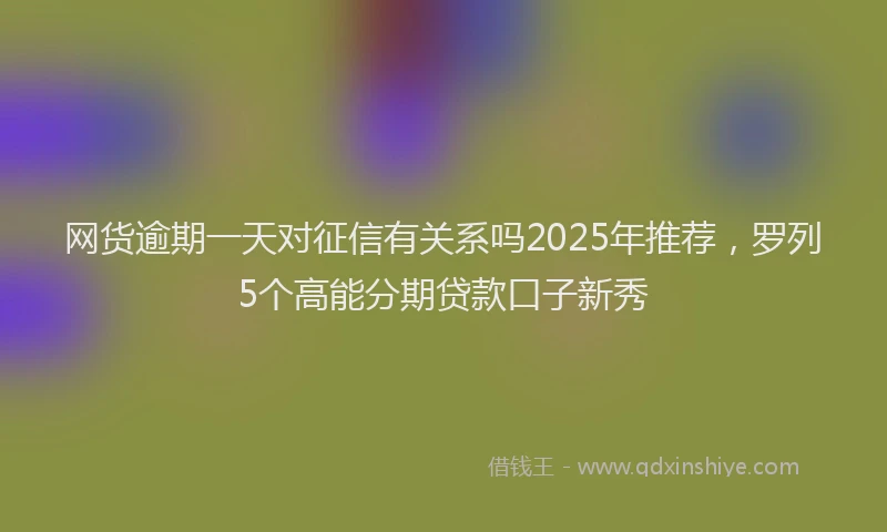 网货逾期一天对征信有关系吗2025年推荐，罗列5个高能分期贷款口子新秀