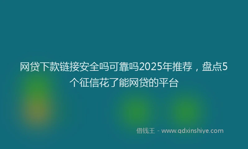 网贷下款链接安全吗可靠吗2025年推荐，盘点5个征信花了能网贷的平台