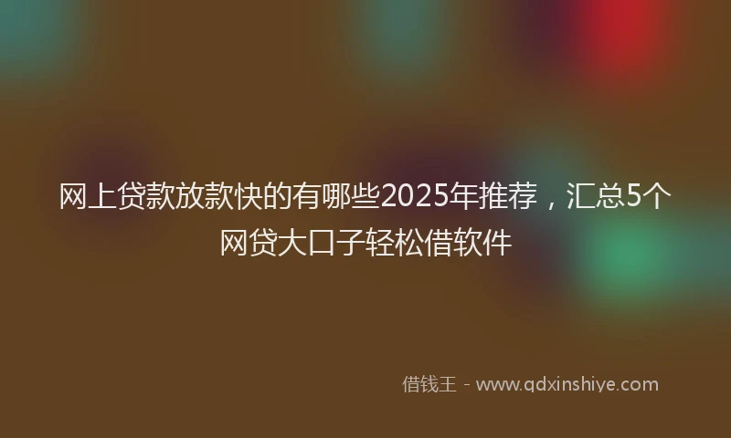 网上贷款放款快的有哪些2025年推荐，汇总5个网贷大口子轻松借软件