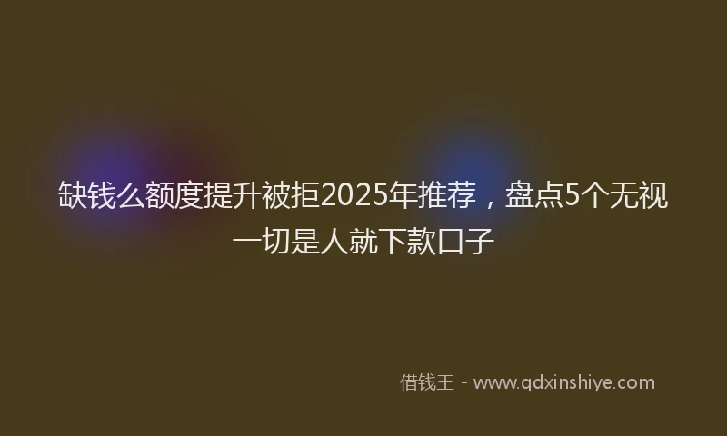 缺钱么额度提升被拒2025年推荐，盘点5个无视一切是人就下款口子