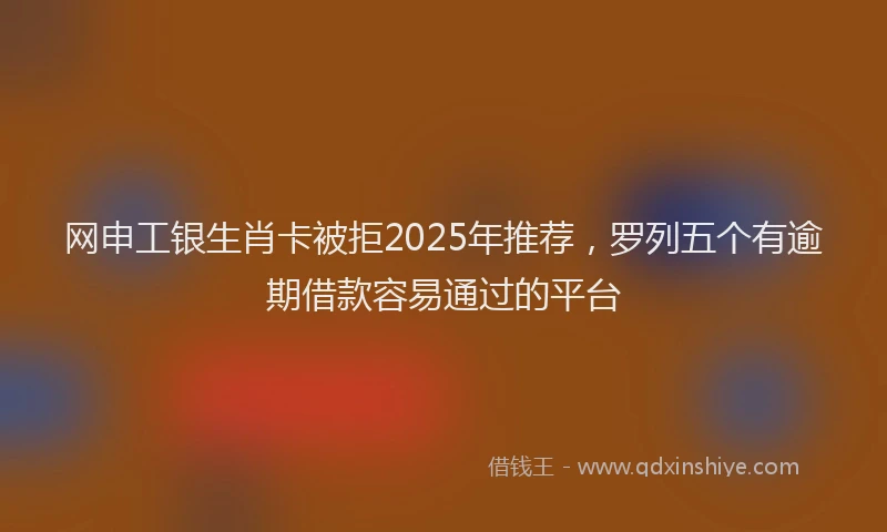 网申工银生肖卡被拒2025年推荐，罗列五个有逾期借款容易通过的平台