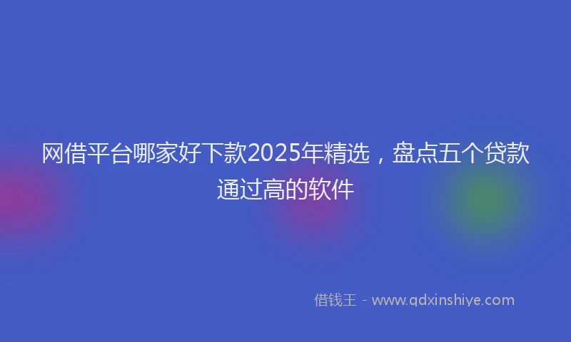 网借平台哪家好下款2025年精选，盘点五个贷款通过高的软件