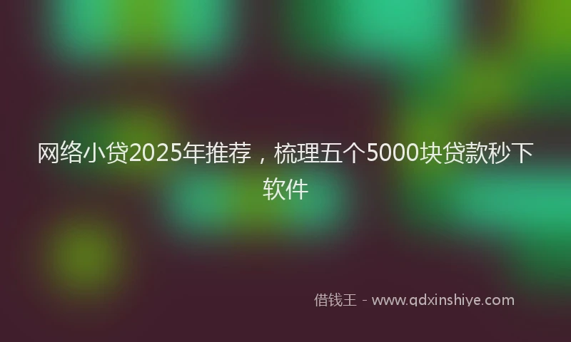网络小贷2025年推荐，梳理五个5000块贷款秒下软件