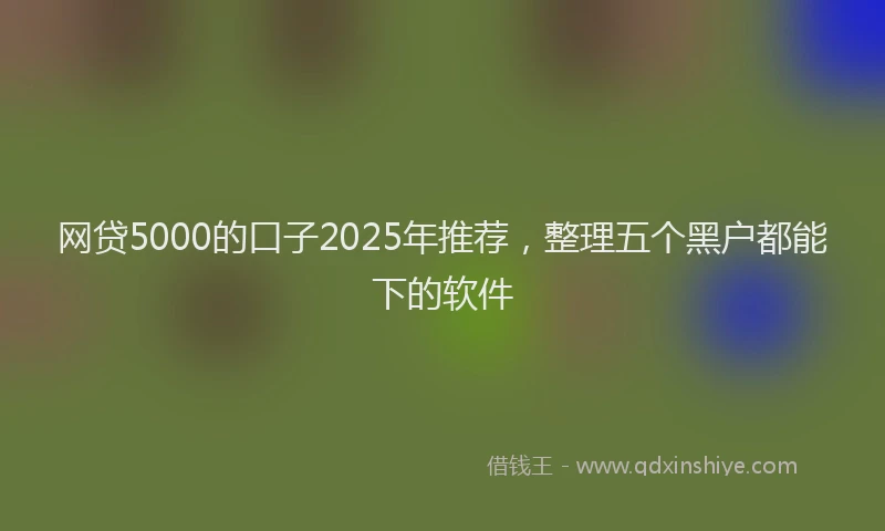 网贷5000的口子2025年推荐，整理五个黑户都能下的软件