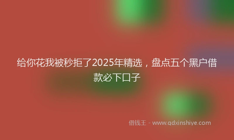 给你花我被秒拒了2025年精选，盘点五个黑户借款必下口子