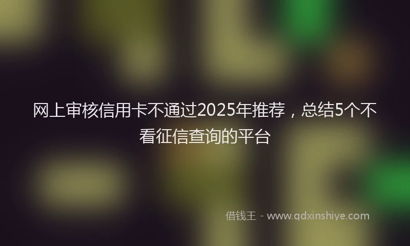 网上审核信用卡不通过2025年推荐，总结5个不看征信查询的平台