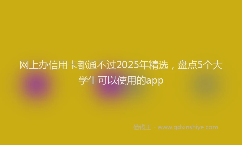 网上办信用卡都通不过2025年精选，盘点5个大学生可以使用的app