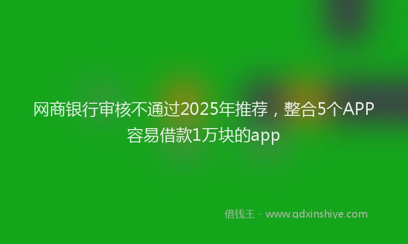 网商银行审核不通过2025年推荐，整合5个APP容易借款1万块的app