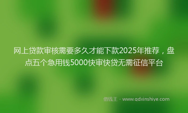网上贷款审核需要多久才能下款2025年推荐，盘点五个急用钱5000快审快贷无需征信平台