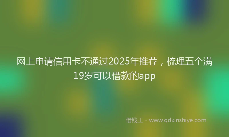 网上申请信用卡不通过2025年推荐，梳理五个满19岁可以借款的app
