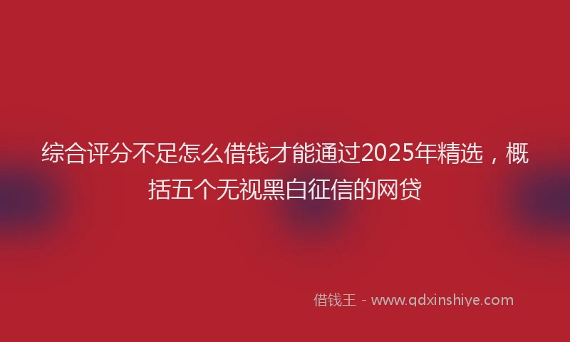 综合评分不足怎么借钱才能通过2025年精选，概括五个无视黑白征信的网贷