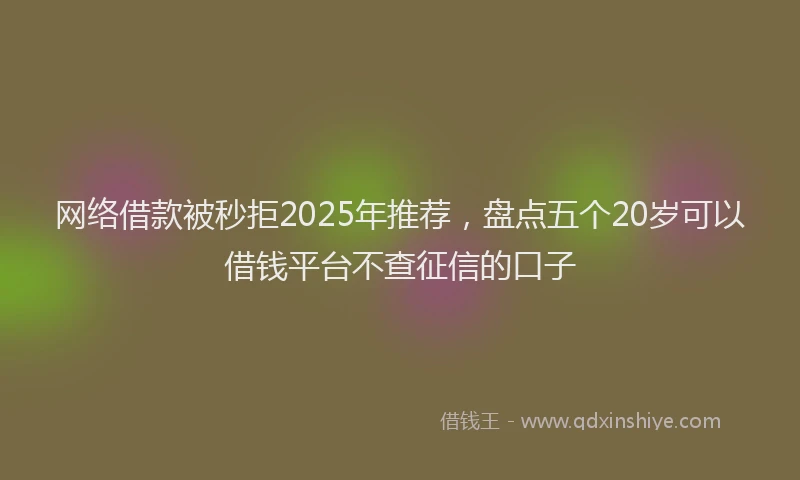 网络借款被秒拒2025年推荐,盘点五个20岁可以借钱平台不查征信的口子