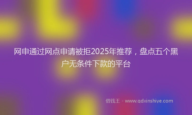 网申通过网点申请被拒2025年推荐，盘点五个黑户无条件下款的平台
