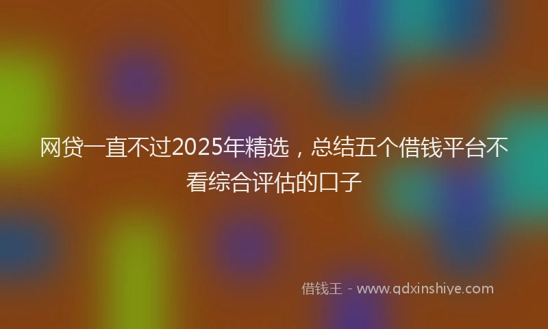 网贷一直不过2025年精选，总结五个借钱平台不看综合评估的口子