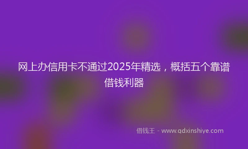 网上办信用卡不通过2025年精选，概括五个靠谱借钱利器