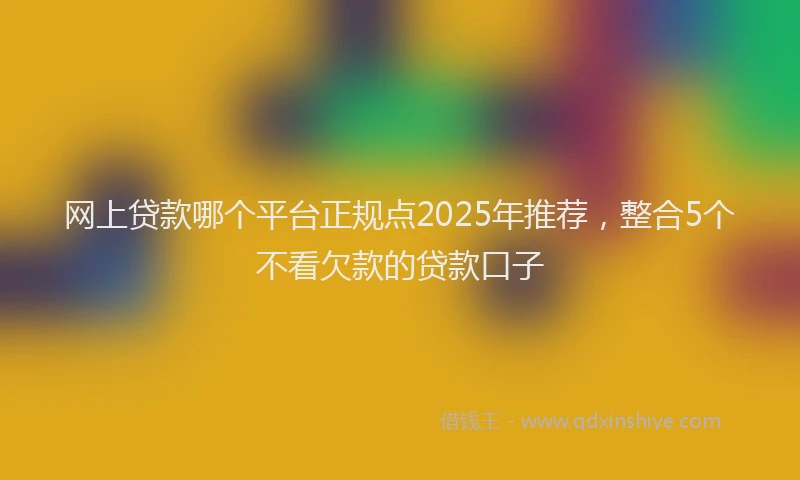 网上贷款哪个平台正规点2025年推荐，整合5个不看欠款的贷款口子