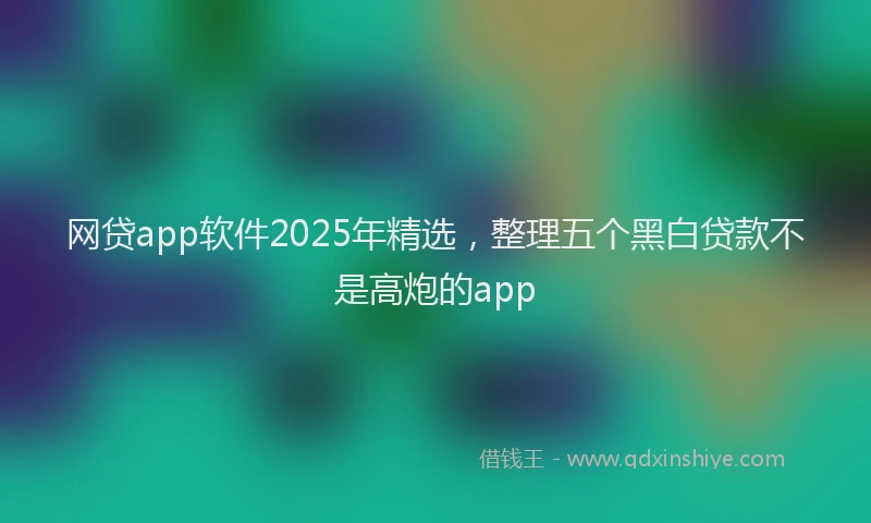 网贷app软件2025年精选，整理五个黑白贷款不是高炮的app