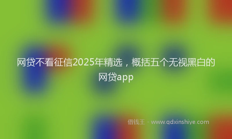 网贷不看征信2025年精选，概括五个无视黑白的网贷app