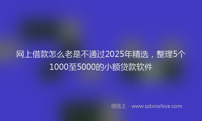 网上借款怎么老是不通过2025年精选，整理5个1000至5000的小额贷款软件