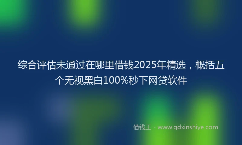 综合评估未通过在哪里借钱2025年精选，概括五个无视黑白100%秒下网贷软件