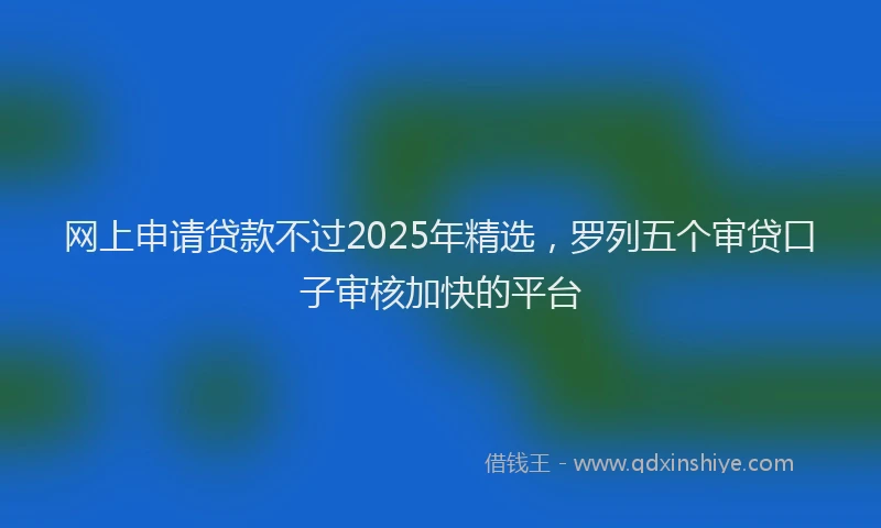 网上申请贷款不过2025年精选，罗列五个审贷口子审核加快的平台