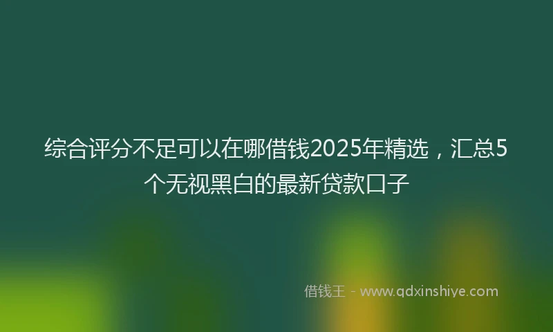 综合评分不足可以在哪借钱2025年精选，汇总5个无视黑白的最新贷款口子