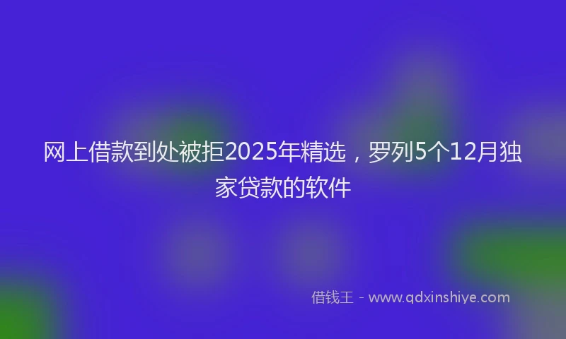 网上借款到处被拒2025年精选，罗列5个12月独家贷款的软件