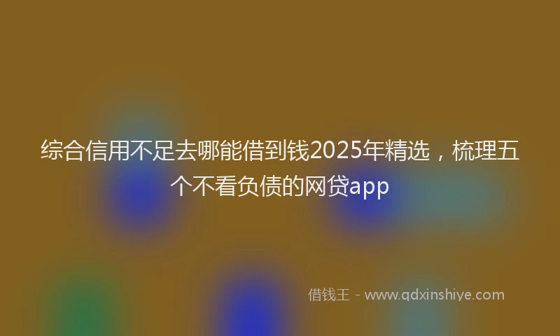 综合信用不足去哪能借到钱2025年精选，梳理五个不看负债的网贷app