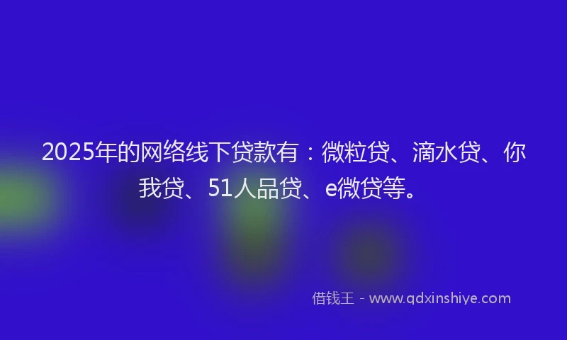 2025年的网络线下贷款有：微粒贷、滴水贷、你我贷、51人品贷、e微贷等。