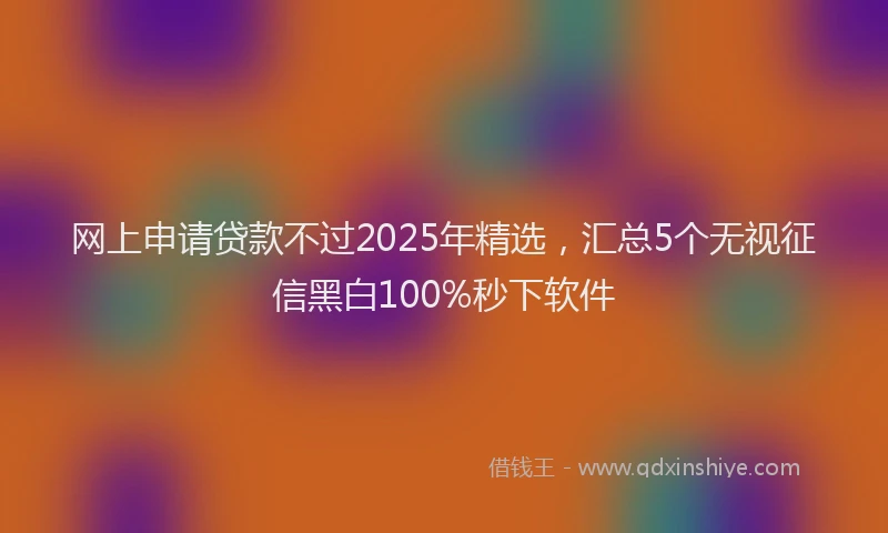 网上申请贷款不过2025年精选，汇总5个无视征信黑白100%秒下软件