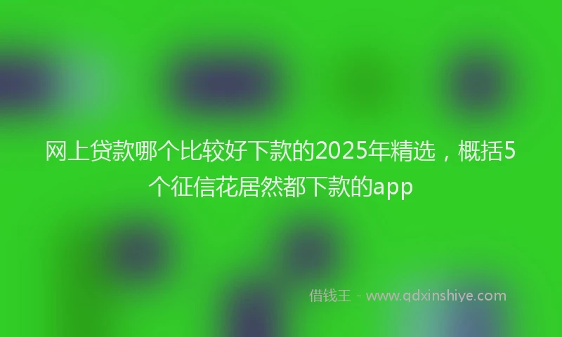 网上贷款哪个比较好下款的2025年精选，概括5个征信花居然都下款的app