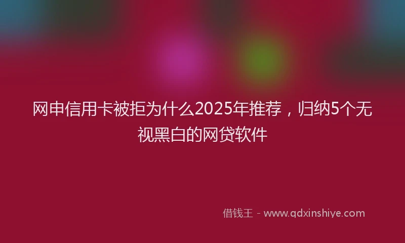 网申信用卡被拒为什么2025年推荐,归纳5个无视黑白的网贷软件
