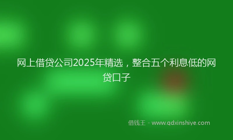 网上借贷公司2025年精选，整合五个利息低的网贷口子