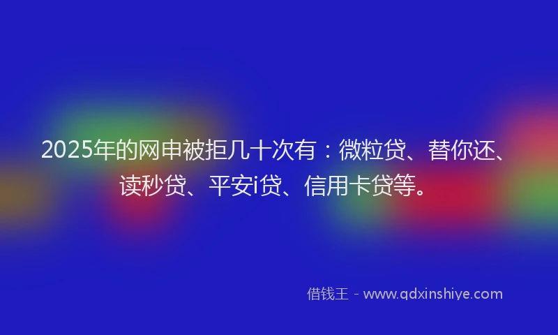 2025年的网申被拒几十次有：微粒贷、替你还、读秒贷、平安i贷、信用卡贷等。