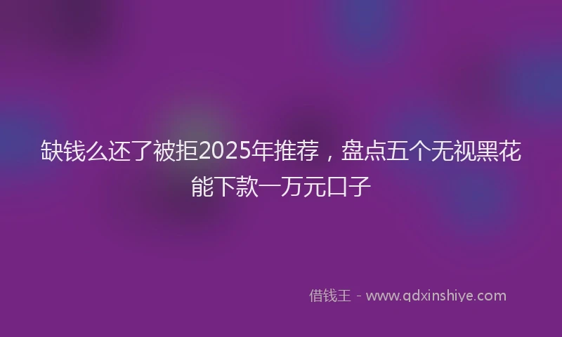 缺钱么还了被拒2025年推荐，盘点五个无视黑花能下款一万元口子