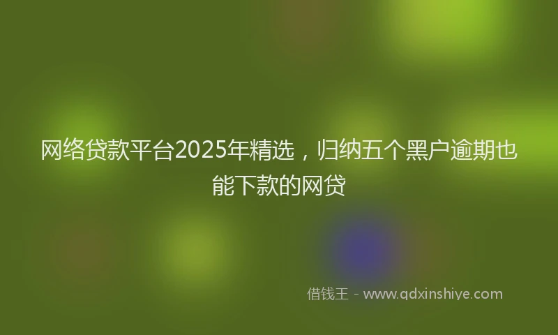 网络贷款平台2025年精选，归纳五个黑户逾期也能下款的网贷
