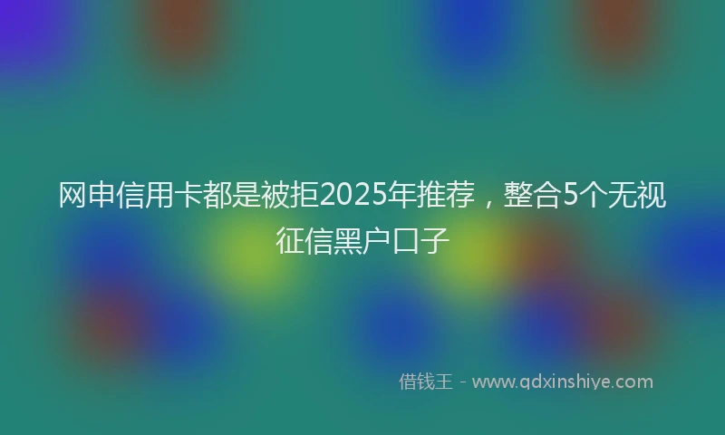 网申信用卡都是被拒2025年推荐，整合5个无视征信黑户口子