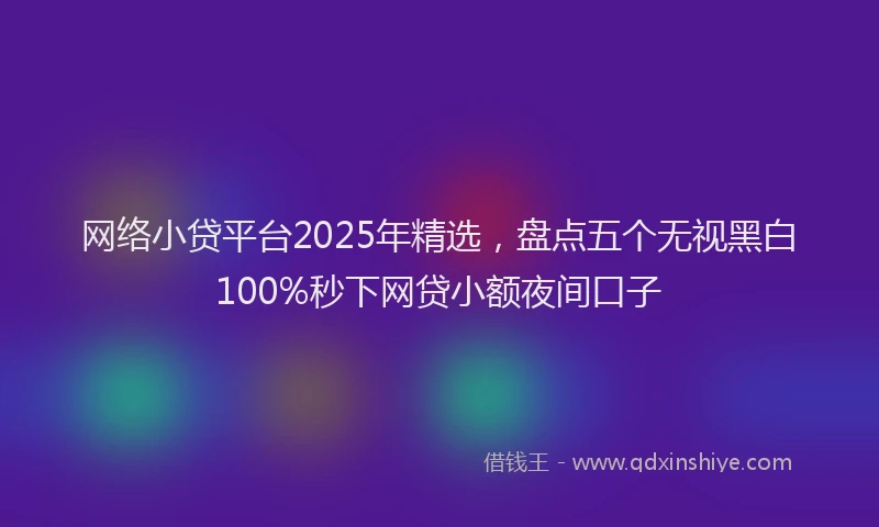 网络小贷平台2025年精选，盘点五个无视黑白100%秒下网贷小额夜间口子