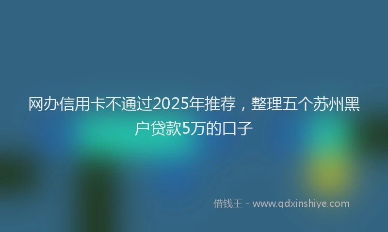 网办信用卡不通过2025年推荐，整理五个苏州黑户贷款5万的口子