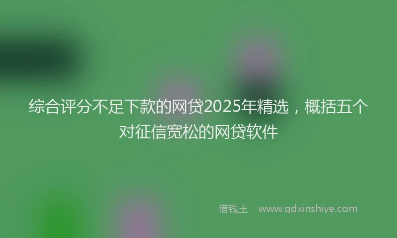 综合评分不足下款的网贷2025年精选，概括五个对征信宽松的网贷软件