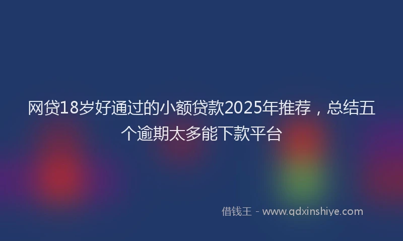 网贷18岁好通过的小额贷款2025年推荐，总结五个逾期太多能下款平台