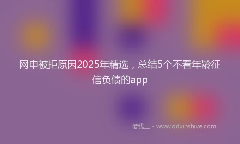 网申被拒原因2025年精选，总结5个不看年龄征信负债的app