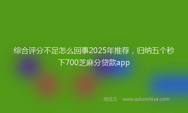综合评分不足怎么回事2025年推荐，归纳五个秒下700芝麻分贷款app